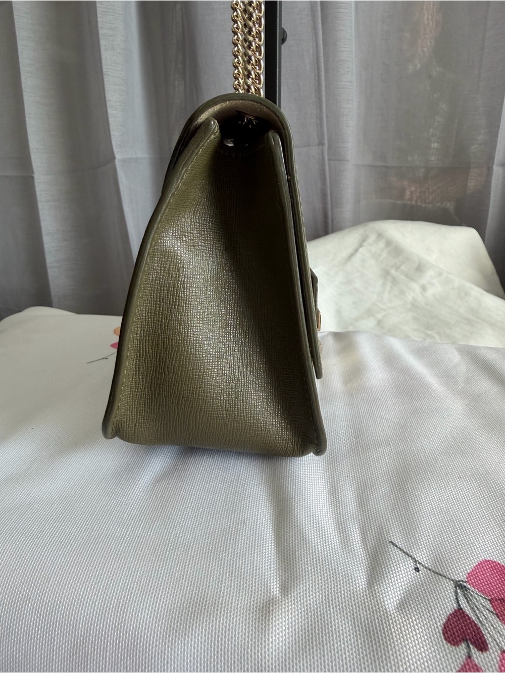 Furla Bella Mini Crossbody Bag – Olive Green Saffiano Leather - Picture 6 of 11